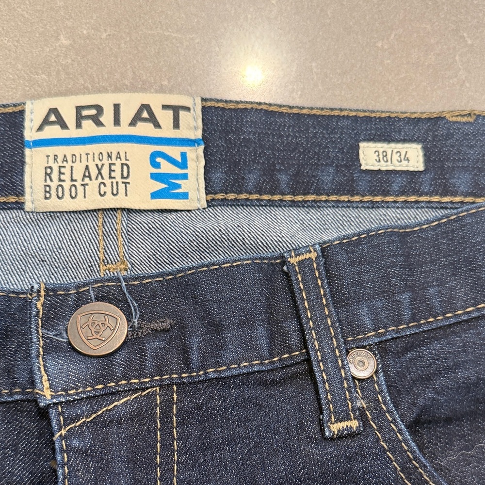 Ariat Men's Indigo Straight Leg Jeans 38x34 - Picture 3 of 7